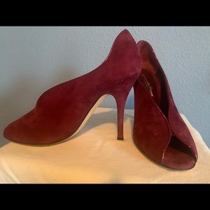Gianvito Rossi suede peep toe heels 38
